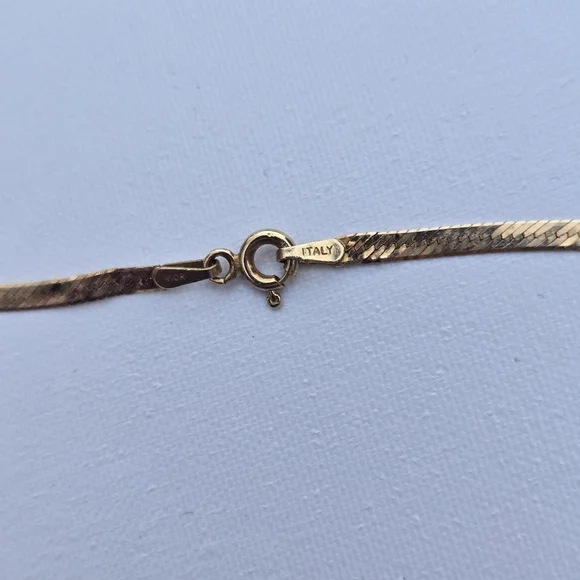 14k Gold Necklace Flat Herringbobe